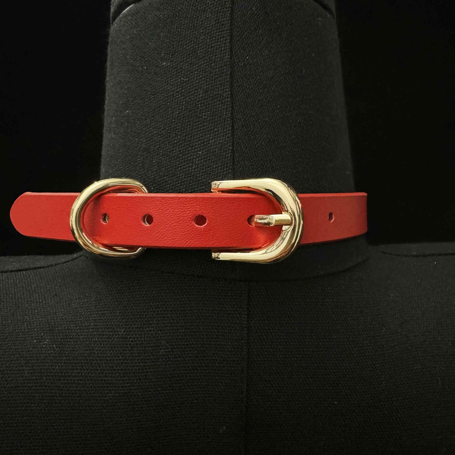 Handmade Genuine Leather Collar-Ruby