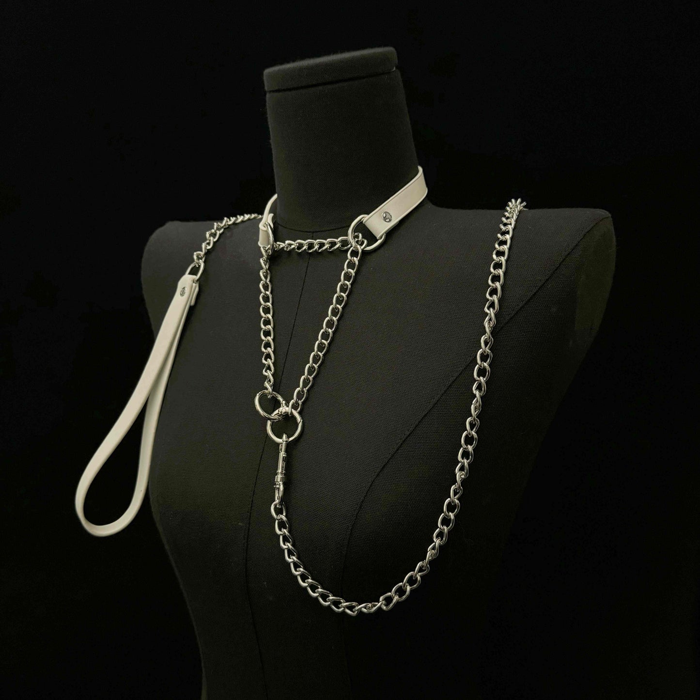 Handmade Genuine Leather Collar-White Gift