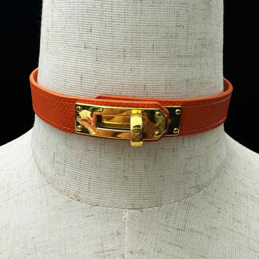 Handmade Genuine Leather Collar-Hermes